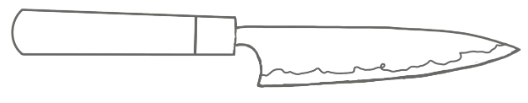 Guía de forma de cuchillo