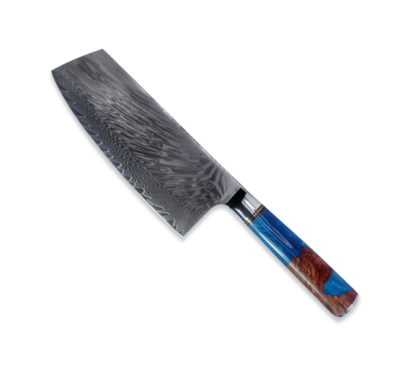 Hoja de acero de Damasco HS1044 + mango de resina