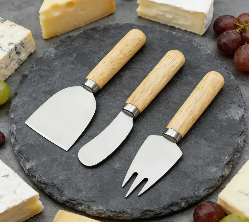 Juego de cuchillos para queso de madera de roble de 8 piezas