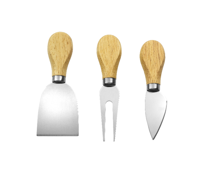 HS4234 Juego de cuchillos para queso de madera de roble de 3 piezas con caja de color libro