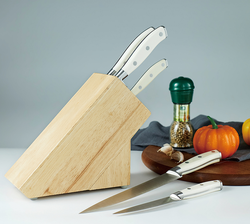 HS3039 Juego de cuchillos de cocina con mango de doble cabeza de acero y ABS forjado de 6 piezas, su