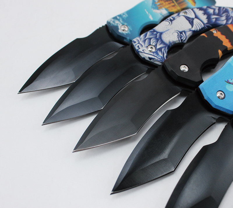 Cuchillo plegable con mango impreso en 3D | Cuchillo plegable para exteriores port&aacute;til y seguro