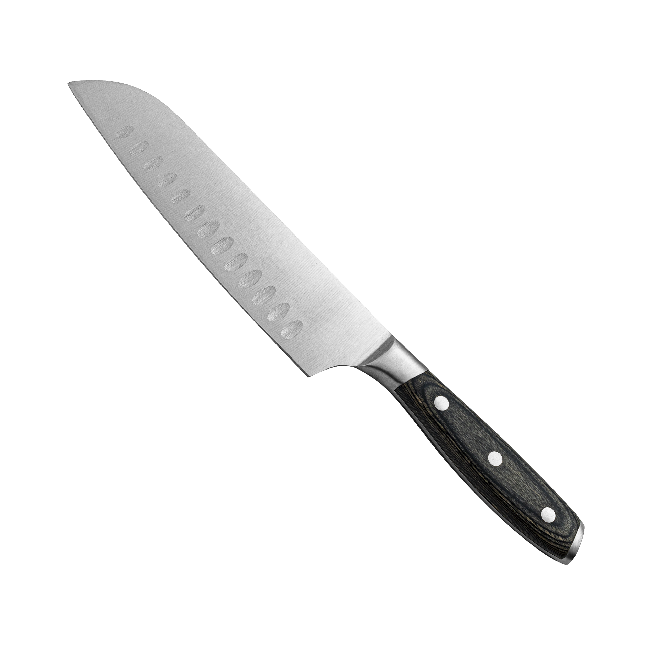HS3009 Juego de cuchillos de cocina forjados con mango de nogal de alta calidad, 6 piezas, con mader