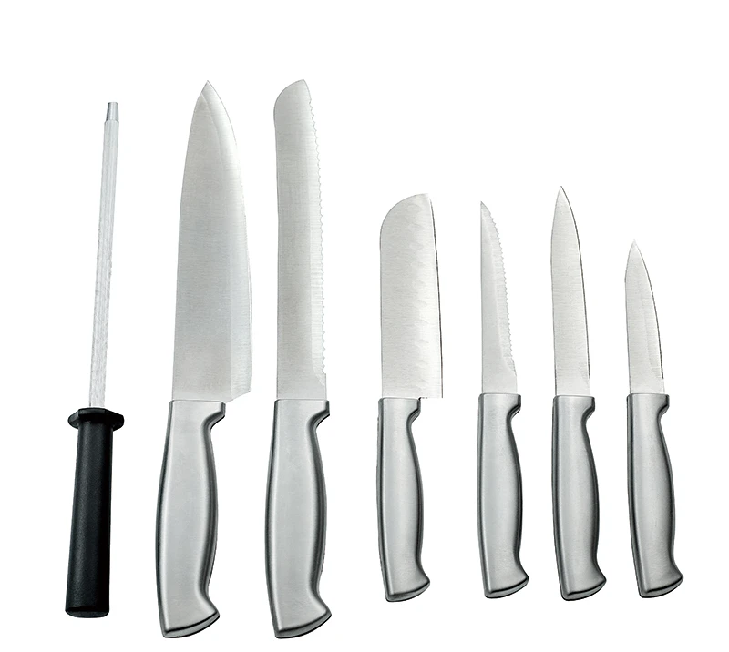 Juego de cuchillos de 8 piezas con mango de acero inoxidable HS2010
