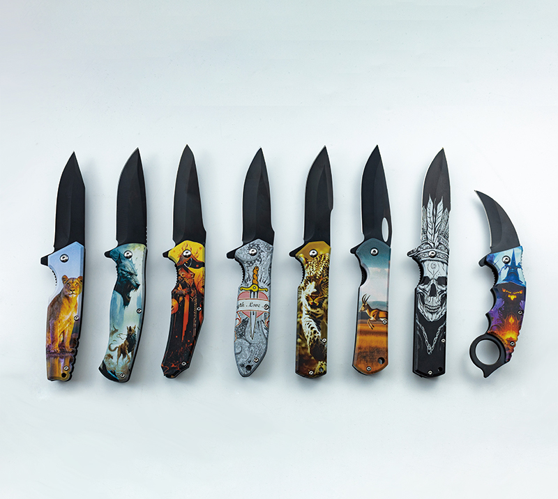 Cuchillo plegable con estampado de dibujos animados: multiherramienta port&aacute;til para exteriores