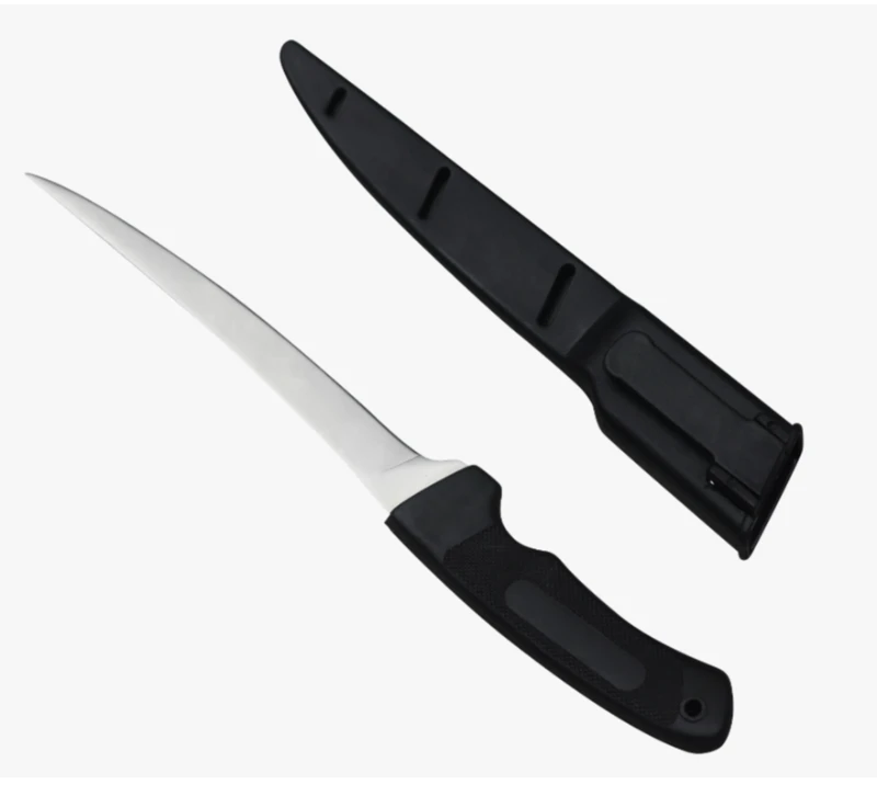 Cuchillo profesional para filetes de pesca FK1 con funda, cuchillo afilado de acero inoxidable para