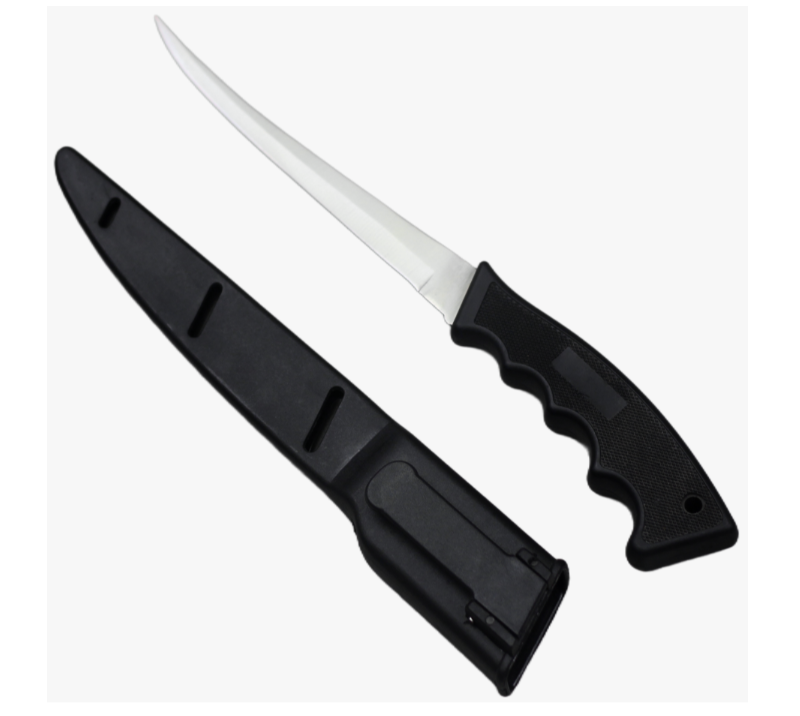 Cuchillo afilado de acero inoxidable para exteriores FK3 con funda port&aacute;til segura de PP