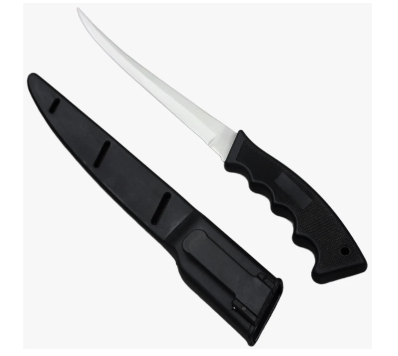 Cuchillo afilado de acero inoxidable para exteriores FK3 con funda port&aacute;til segura de PP