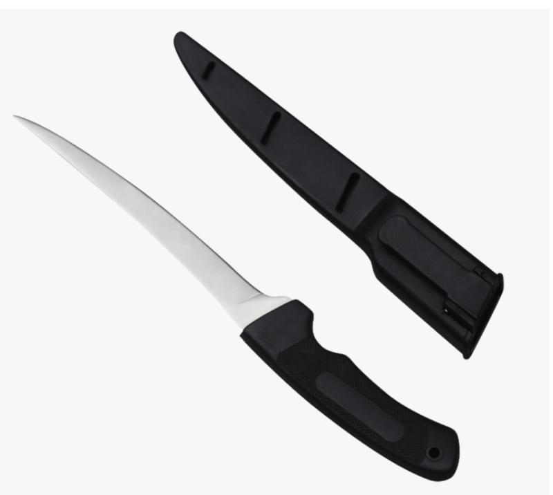 Cuchillo profesional afilado de acero inoxidable para exteriores FK7 con funda de seguridad