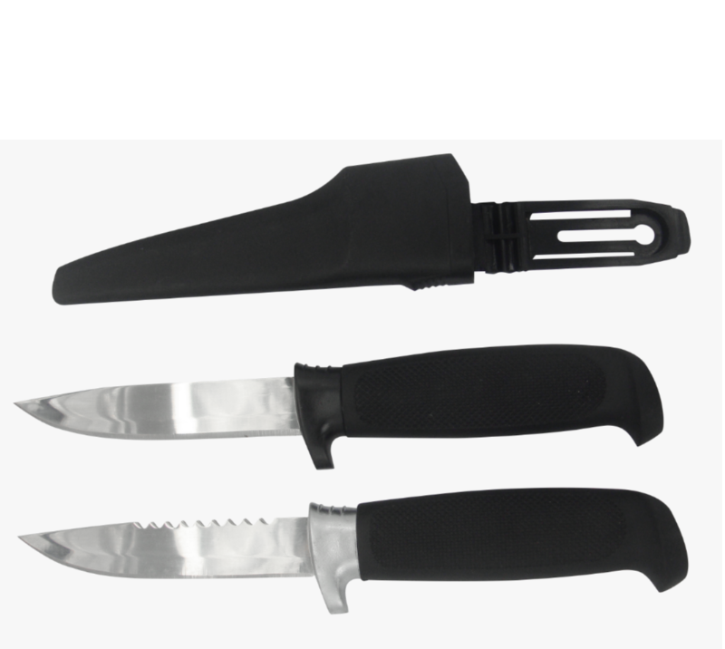 Juego de 2 cuchillos para filetear con funda FK19, cuchillos de pesca de acero inoxidable para uso e