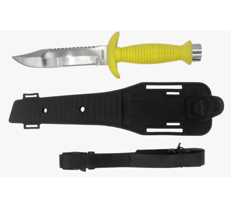Cuchillo de supervivencia para buceo FK44 con correa para pierna y funda, herramienta de buceo con m