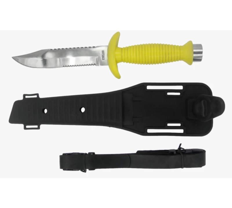 Cuchillo de supervivencia para buceo FK44 con correa para pierna y funda, herramienta de buceo con m