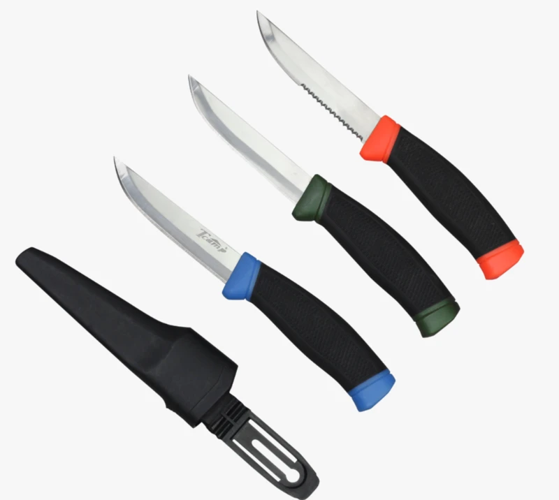 Juego de cuchillos para exteriores de 3 piezas FK72 con hoja fija y funda, cuchillo multiusos de ace