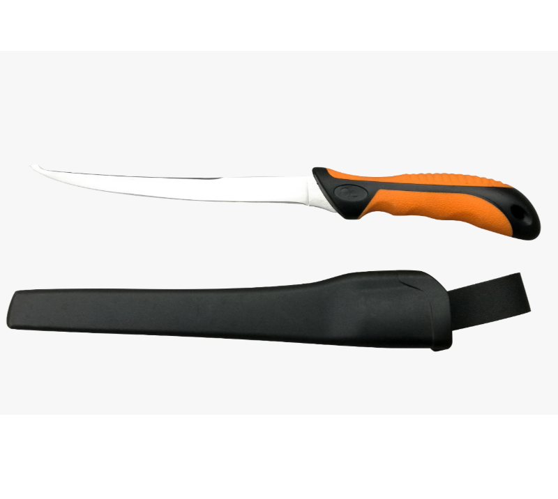 Cuchillo para filetear curvo de acero inoxidable FK208 3CR13 con funda de PP+TPR, T para deshuesar d
