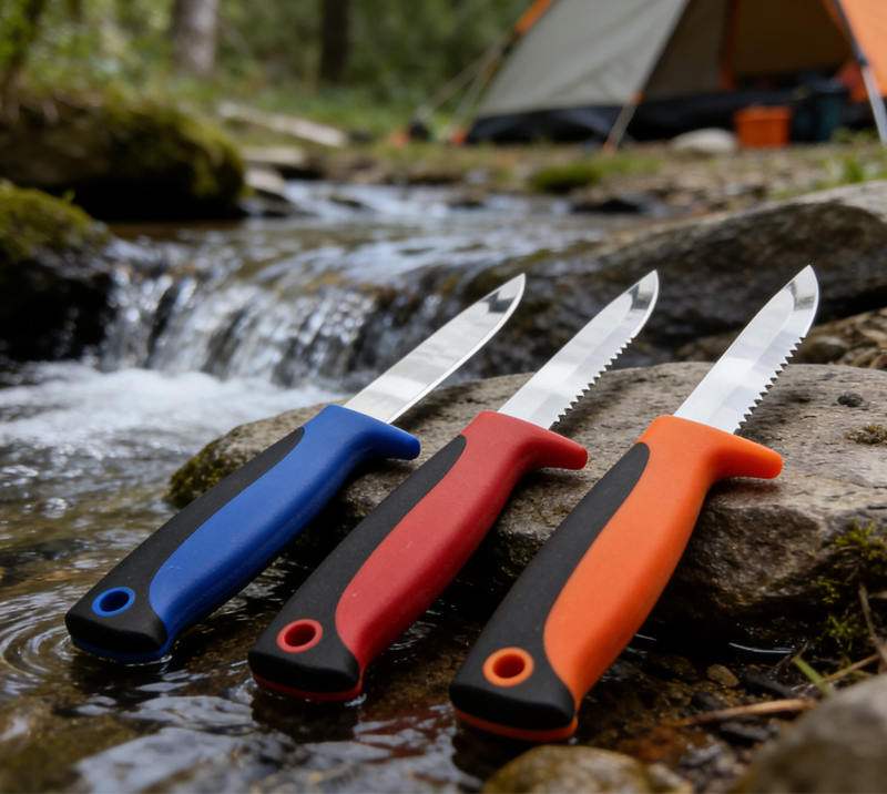 Juego de cuchillos para filetear de 3 piezas FK20 con funda, cuchillos de pesca de acero inoxidable
