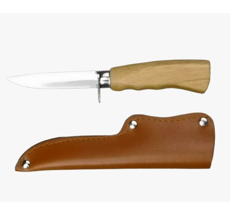 FK156A (4') Cuchillo para exteriores de hoja fija de acero inoxidable 3Cr13 con mango de madera de c