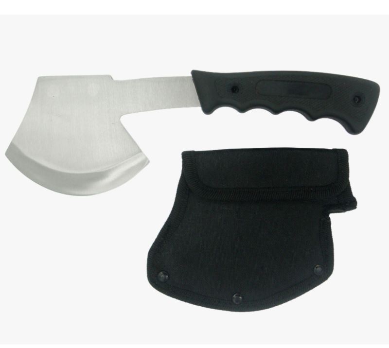 Minihacha de mano de acero inoxidable FK98A con funda de nailon