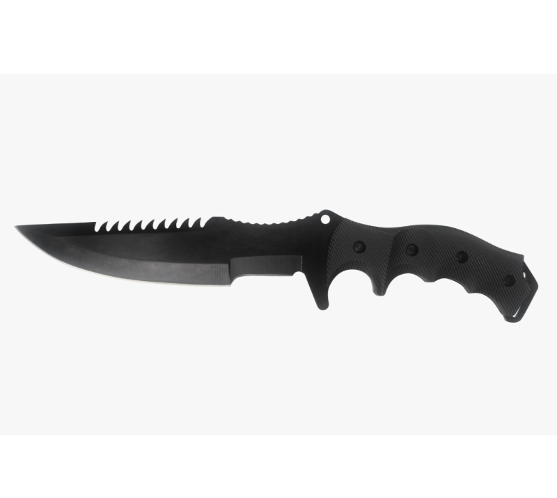 Cuchillo de hoja fija S1015, cuchillo de supervivencia de espiga completa con reverso de sierra, man