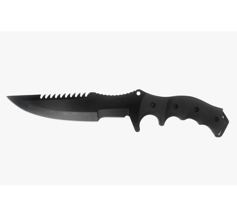 Cuchillo de hoja fija S1015, cuchillo de supervivencia de espiga completa con reverso de sierra, man