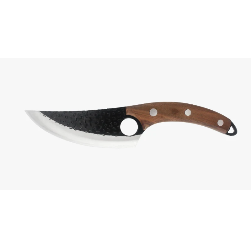 Cuchillo de chef de acero inoxidable con acabado martillado, peque&ntilde;o, S1025, para acampar y cocinar