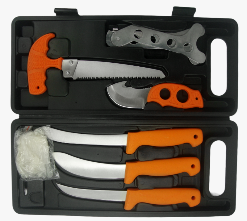 FKS23-09 Kits de herramientas de supervivencia para exteriores de 9 piezas con estuche r&iacute;gido de alm