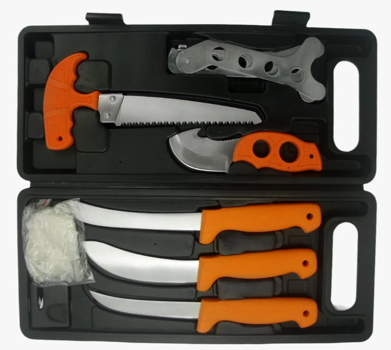 FKS23-09 Kits de herramientas de supervivencia para exteriores de 9 piezas con estuche r&iacute;gido de alm