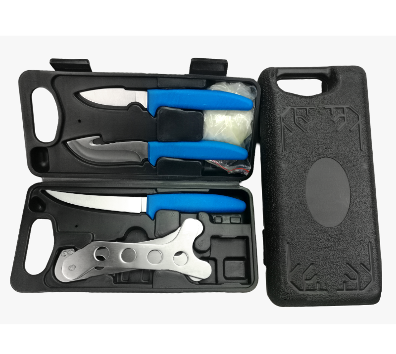 FKS26-07A Juego de cuchillos para filetear de pesca profesional de 7 piezas con estuche r&iacute;gido, hoja