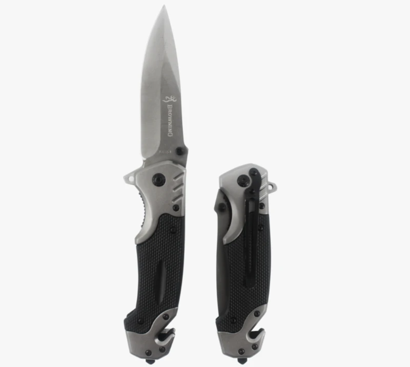 Navaja t&aacute;ctica plegable S2032, navaja EDC de bolsillo de acero inoxidable con rompecristales y clip