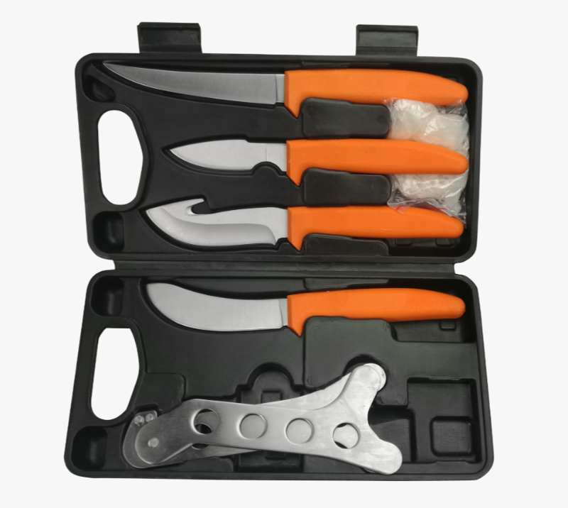 FKS26-08A Juego de 8 cuchillos para filetear para pesca al aire libre con estuche r&iacute;gido, hojas de a