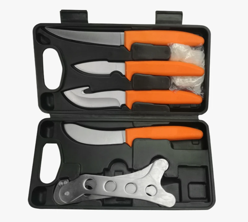 FKS26-08A Juego de 8 cuchillos para filetear para pesca al aire libre con estuche r&iacute;gido, hojas de a