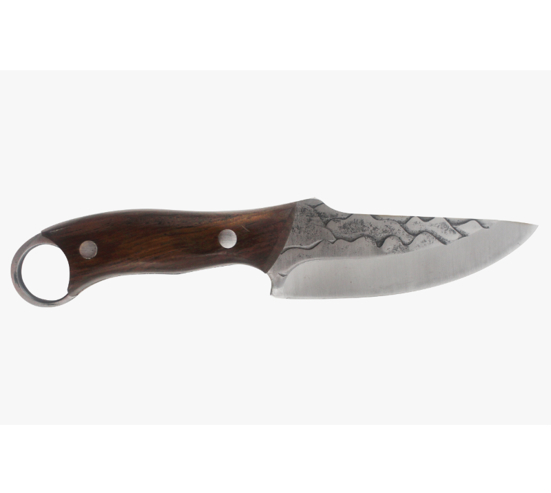 S1026 Cuchillo de cuello de hoja fija forjado a mano, herramienta EDC de espiga completa con mango d