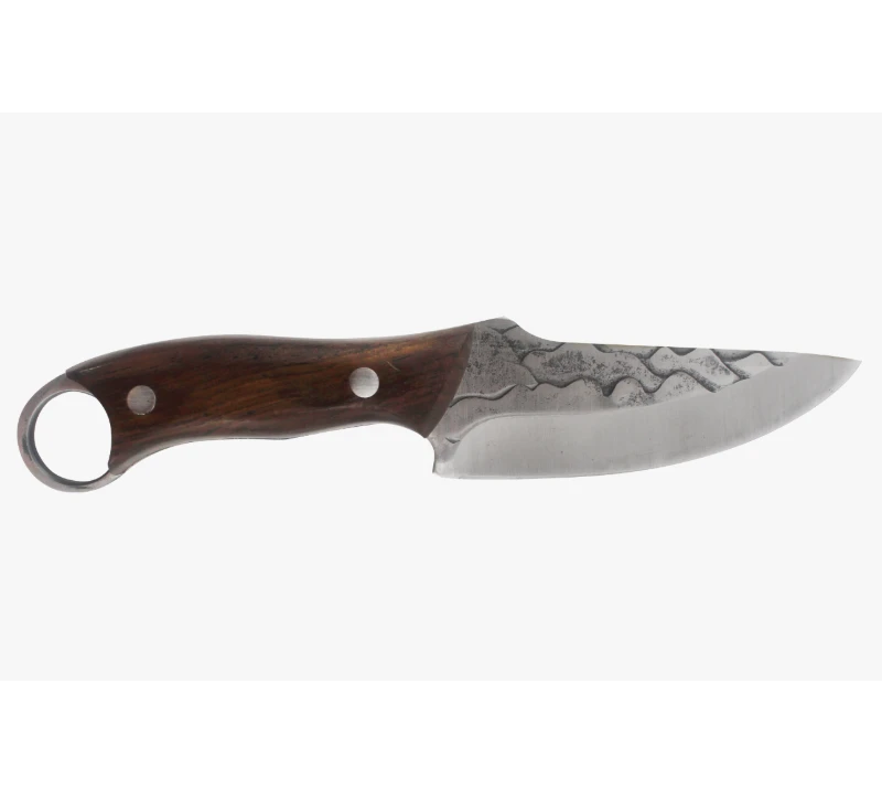 S1026 Cuchillo de cuello de hoja fija forjado a mano, herramienta EDC de espiga completa con mango d
