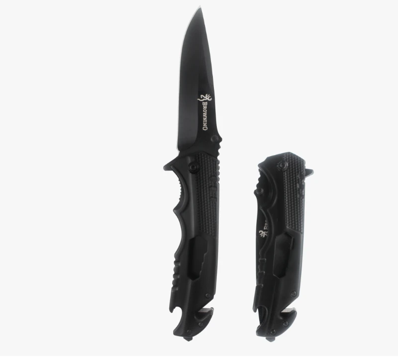 Navaja t&aacute;ctica plegable S2028, navaja EDC de bolsillo de acero inoxidable con revestimiento negro y