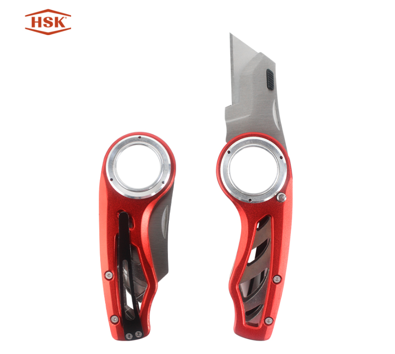 Cuchillo multiusos plegable con anillo rojo k101, herramienta de corte EDC con hoja reemplazable de