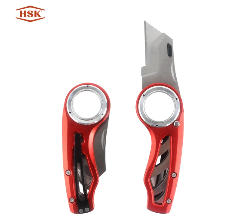 Cuchillo multiusos plegable con anillo rojo k101, herramienta de corte EDC con hoja reemplazable de