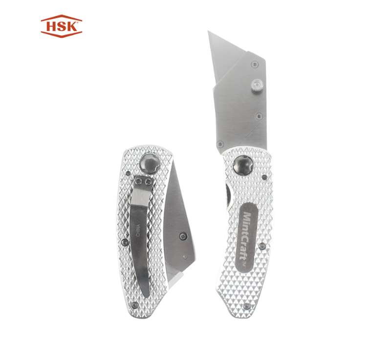 Cuchillo multiusos plegable texturizado totalmente met&aacute;lico K103