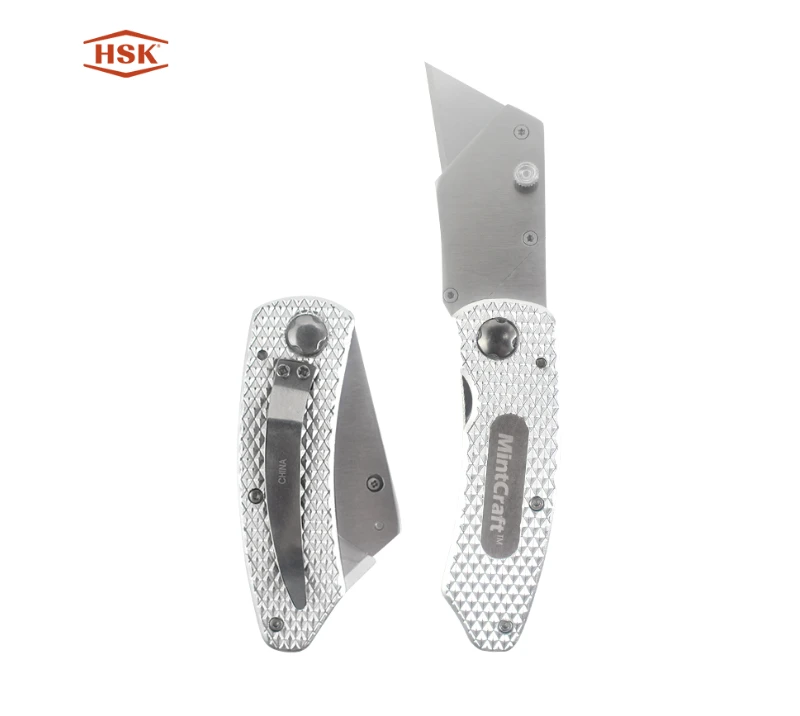 Cuchillo multiusos plegable texturizado totalmente met&aacute;lico K103