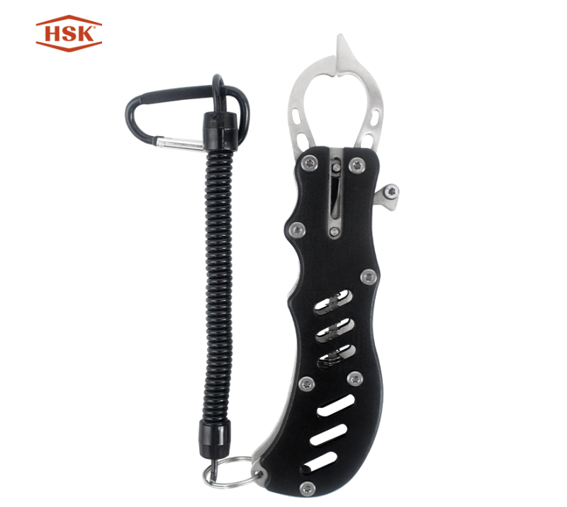 Pinza para pescado de aluminio liviana KA-83 con cord&oacute;n de seguridad, alicate de sujeci&oacute;n para labio