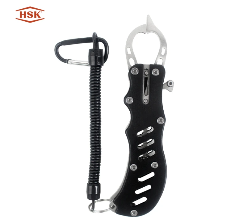 Pinza para pescado de aluminio liviana KA-83 con cord&oacute;n de seguridad, alicate de sujeci&oacute;n para labio