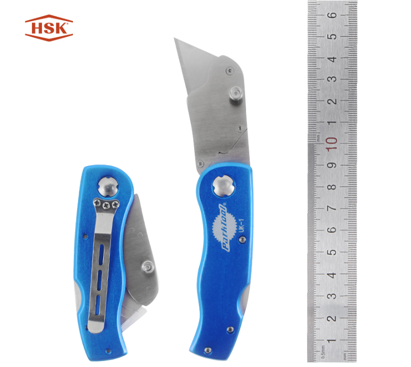 1 navaja multiusos plegable azul, cortador de cables de bicicleta con hoja reemplazable, herramienta